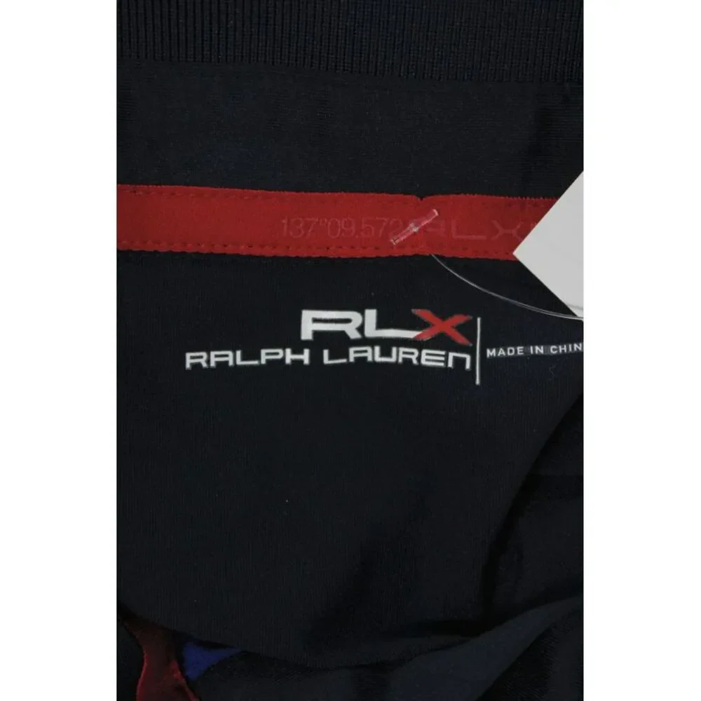 RLX Ralph Lauren Mens Striped Collared Short Sleeve Polo Shirt Blue Size M